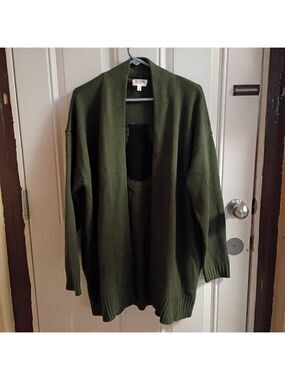 Candace Cameron Bure Green Horseshoe Knit Cardigan NWOT